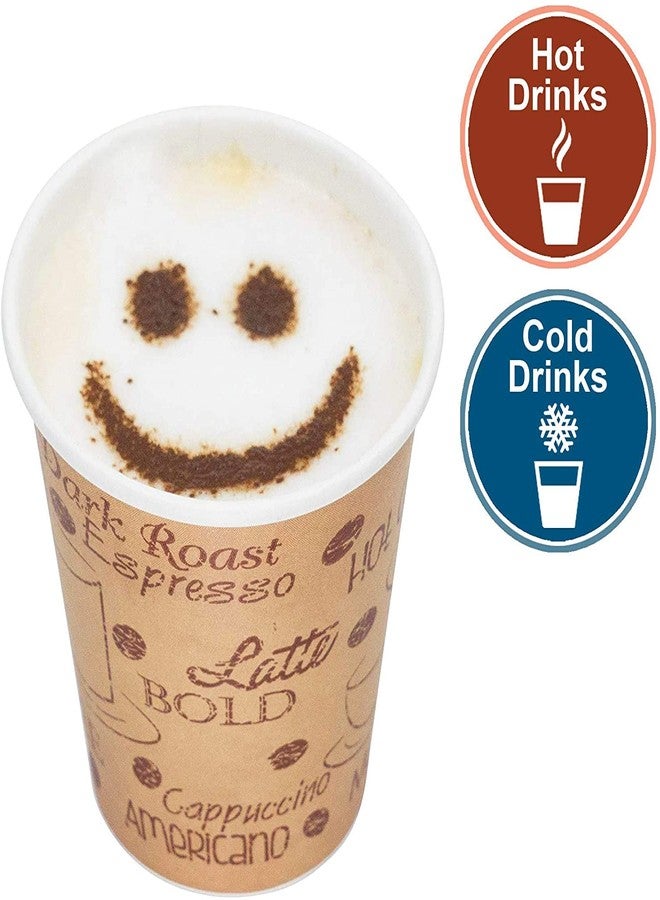 ECODESIGN-US 10 Ounce Disposable Paper Coffee Cups with Black Lids - 50 Sets - Coffee Cappuccino To Go Medium Portion - Image 2